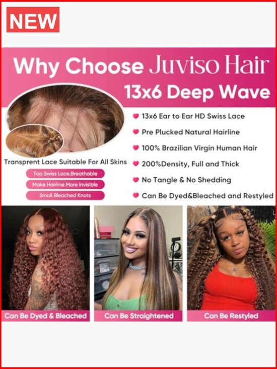 30 Inch Deep Wave Human Hair Wig 13x6 HD Lace Front Wig 200 Density Pre Plucked main image 4